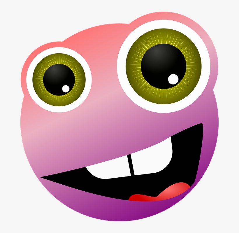 Smiley, Graphic, Crazy, Color, Face, Big Eyes - Smiley Fou, transparent png download