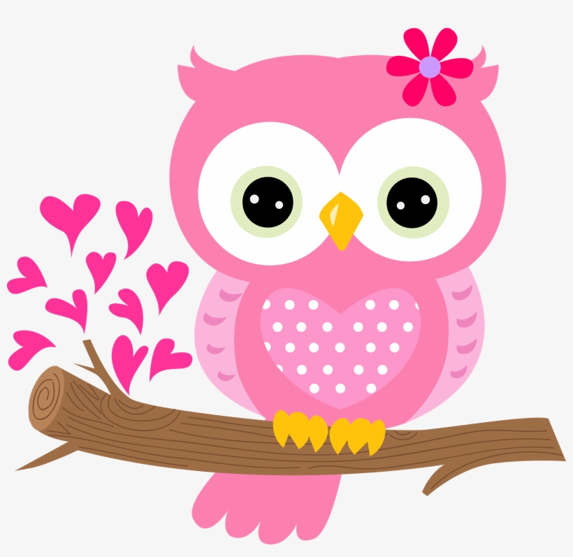 Girl Owl Png Picture Black And White Download - Pink Girl Valentine's Day Owl T-shirt Bodysuit Pink, transparent png download