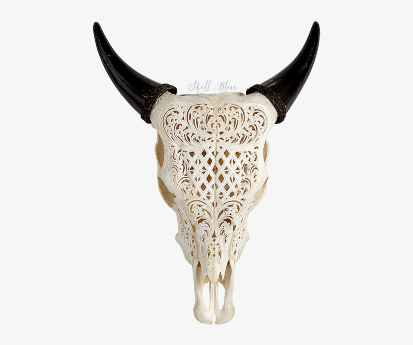 Affordable Carved Cow Skull Celtic Flower With Cow - Longhorn Skull, transparent png download