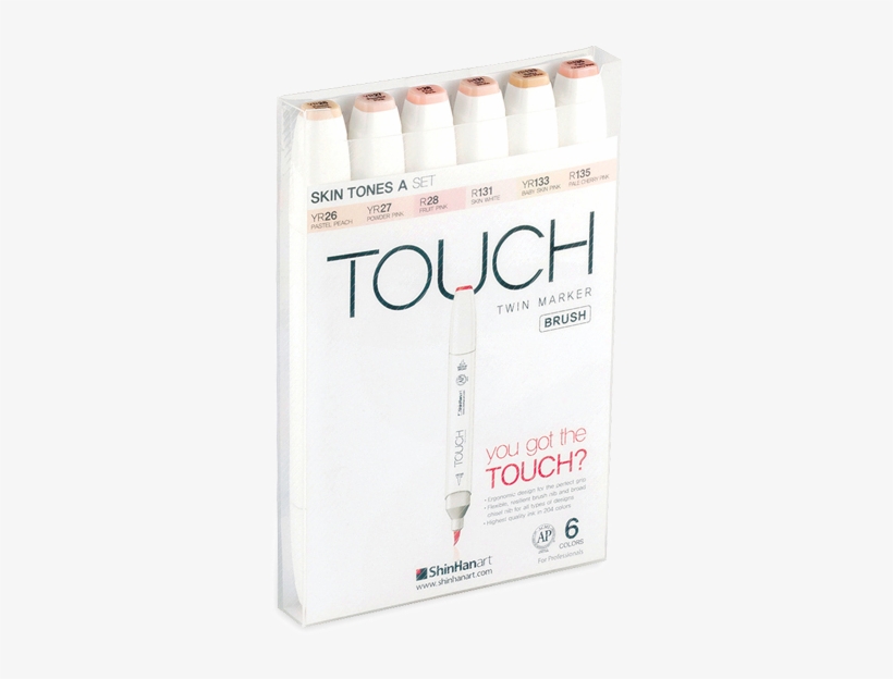 Shinhan Touch Twin Brush Marker Set Of 6 Skin Tones - Shinhan Touch Twin Art Markers Flexible Brush / Medium, transparent png download