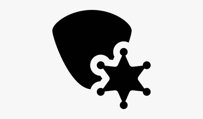 Shield With Sheriff Star Vector - Estrellas Sherif Negra Png, transparent png download