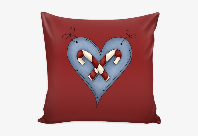 Country Christmas Candy Cane Heart 16" Square Pillow - Candy Canes Tile Coaster, transparent png download