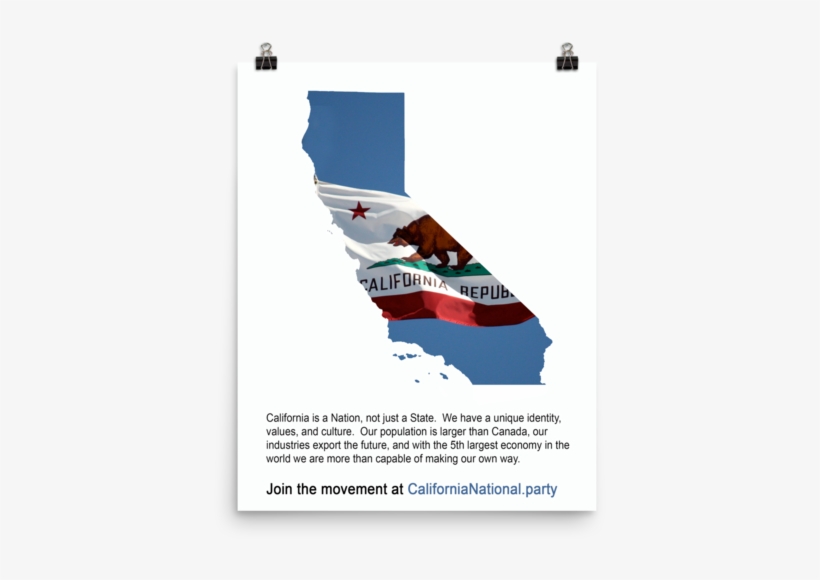 Cnp California Map And Flag, Glossy Poster - 3x5 Ft California Repub State Of Flag, transparent png download