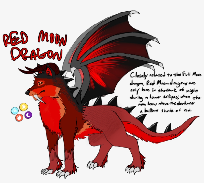 Red Moon Dragon - Moon Dragons Dragons World, transparent png download