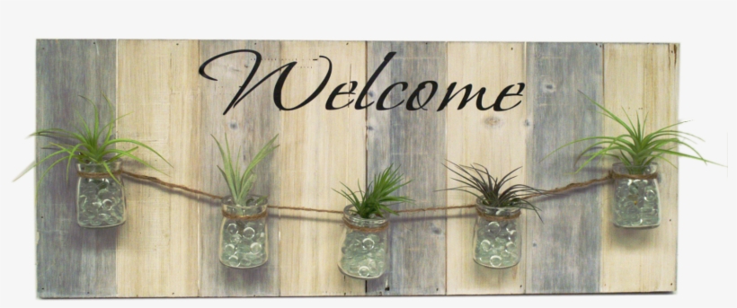 Diy Air Plant Pallet Welcome Sign - Flowerpot, transparent png download