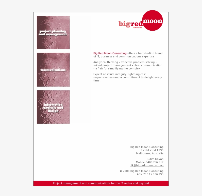 Big Red Moon Consulting Website History - Brochure, transparent png download