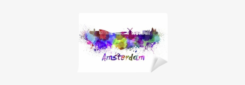 Art Print: Paulrommer's Amsterdam Skyline In Watercolor,, transparent png download