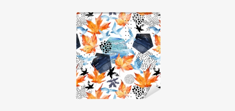 Autumn Watercolor Background - Abstract Summer Geo Pattern On Sport Watch, transparent png download