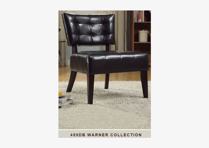 Homelegance Warner Faux Leather Accent Chair, Dark, transparent png download