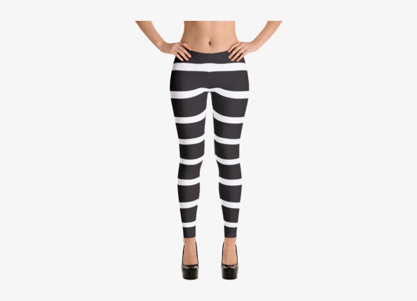 Black And White Stripes Leggings - Imagineavalon Christmas Leggings, Christmas Clothing,, transparent png download