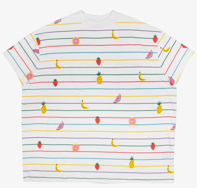 Fruit Stripes Tee White/stripes - Pattern, transparent png download