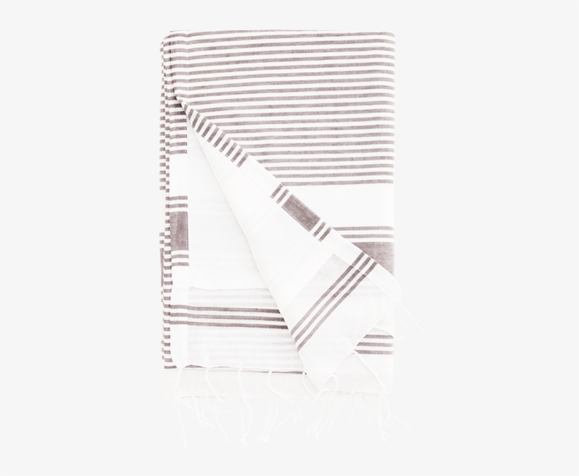Grey Towel With White Stripes - Towel, transparent png download
