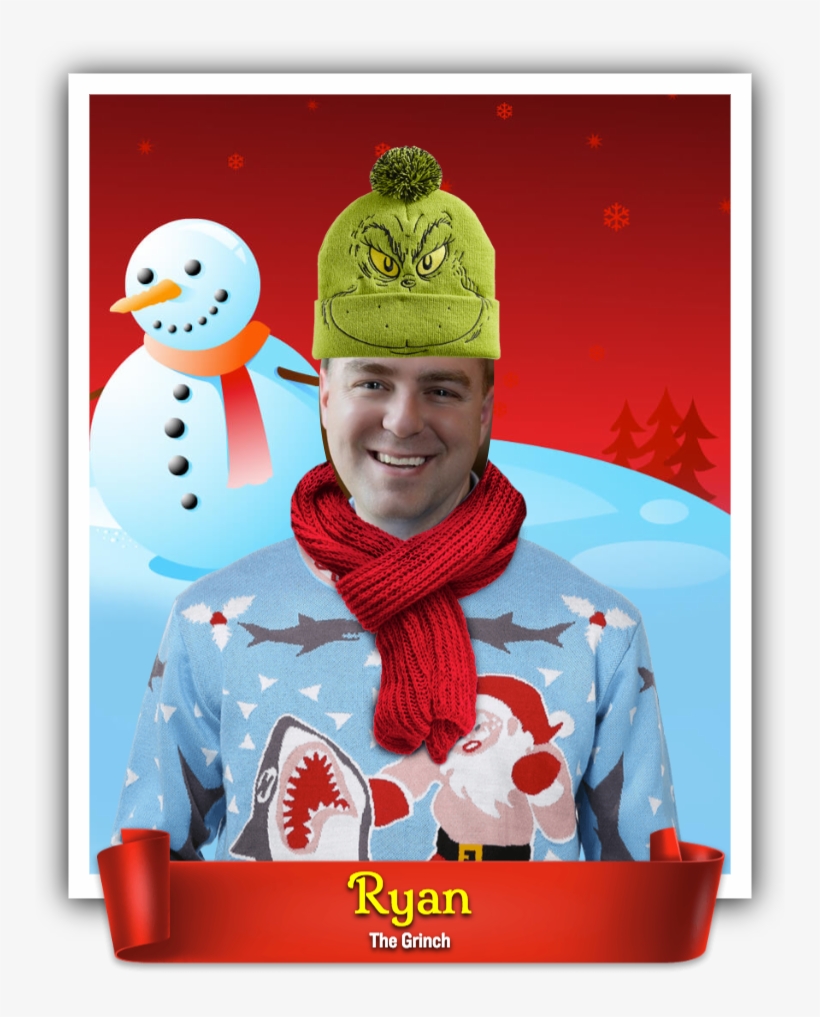 Download - Men's Santa Vs Shark Christmas Sweater, transparent png download