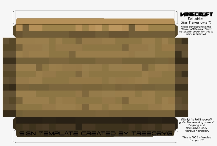 Minecraft Sign Png Vector Library Minecraft Papercraft Life Size