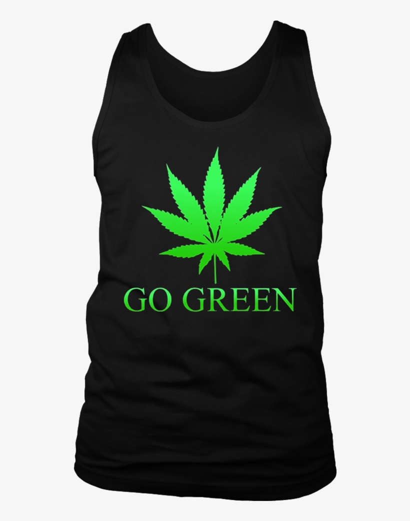 Go Green Weed T Shirt - San Francisco Pot Leaf Decal Large Sizes Black Or White, transparent png download