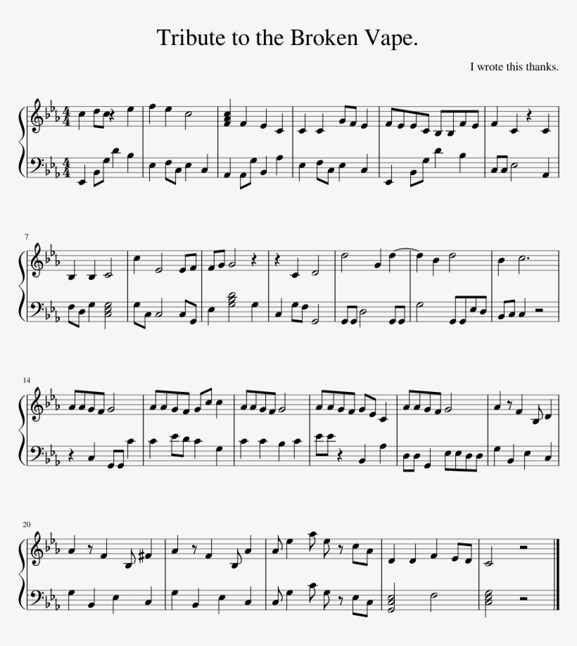 Tribute To The Broken Vape - Office Us Theme Piano, transparent png download