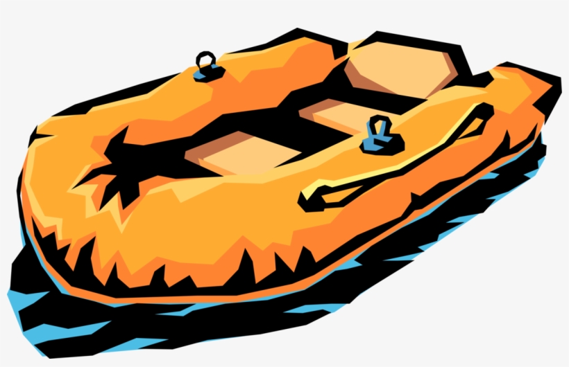 Vector Illustration Of Inflatable Liferaft Flotation - Schlauchboot Clipart, transparent png download