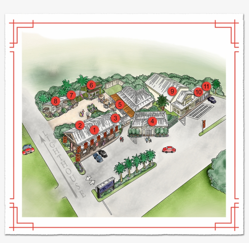 A Watercolor Map Of The Entire Kong Lung Center - Kīlauea, transparent png download