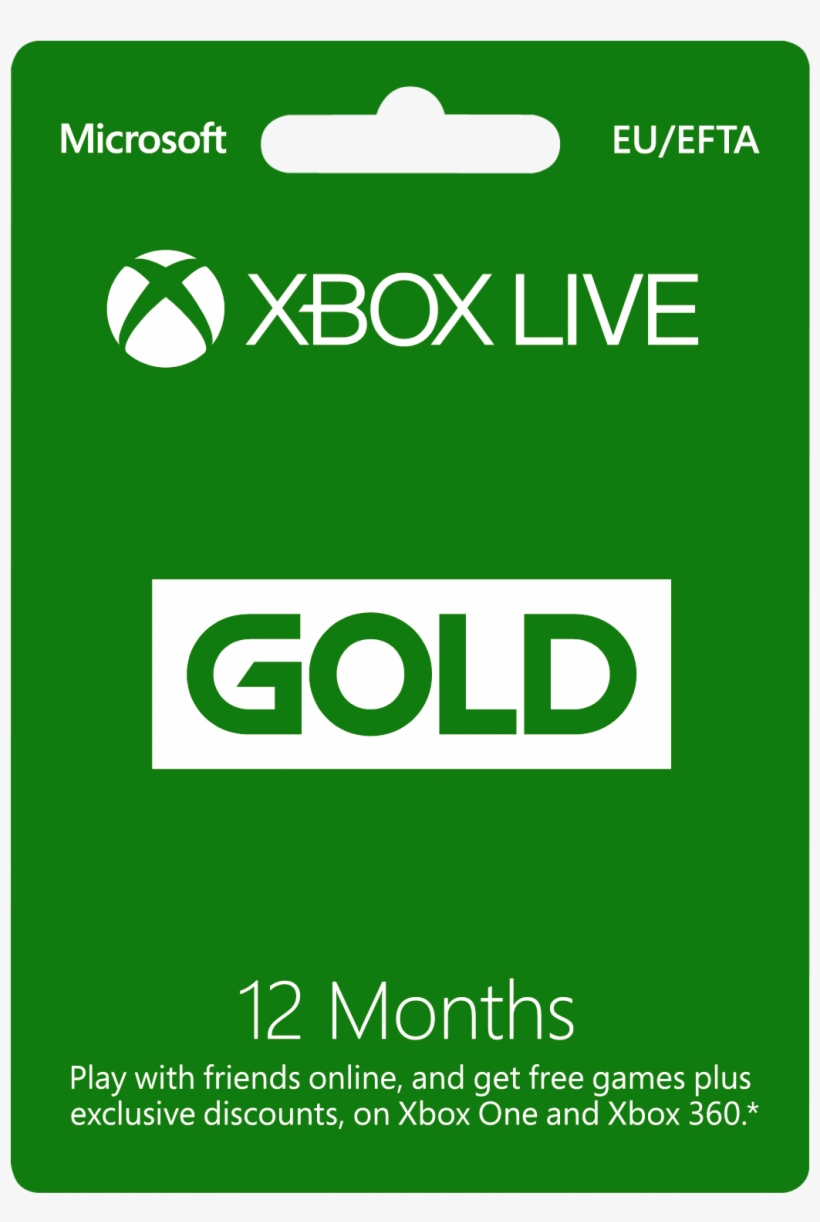 Xbox Live Gold 12mo - Xbox 360, transparent png download