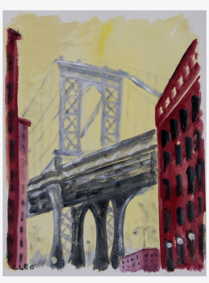 Manhattan Bridge New York Abstract Painting By Cleo, transparent png download
