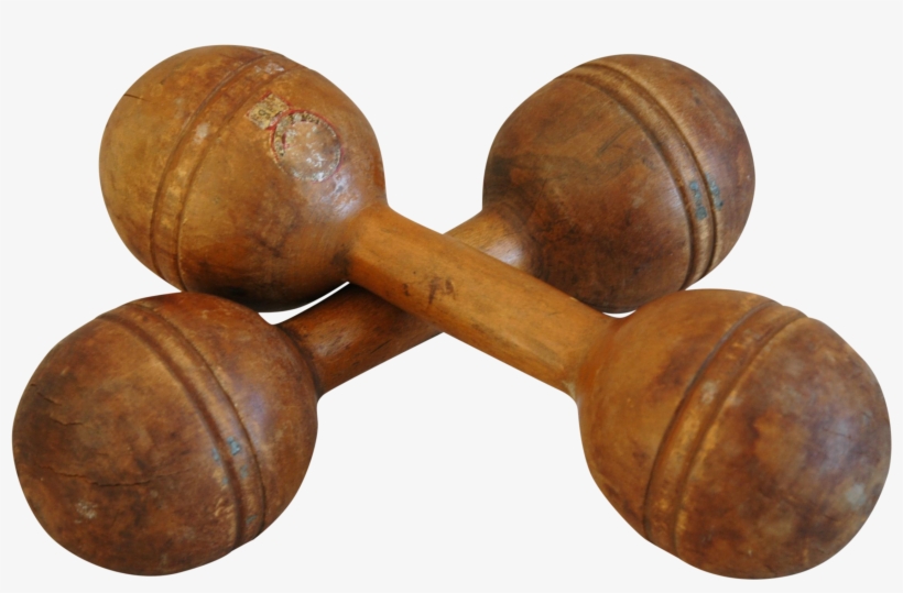 Graphic Royalty Free Stock Dumbbells Drawing Pair - Hardwood, transparent png download
