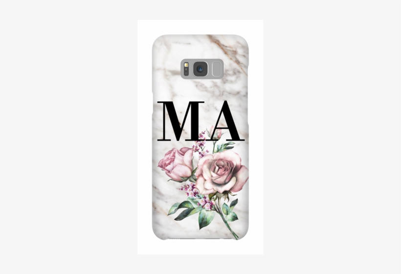 Personalised Floral Rose X Marble Initials Samsung - Samsung Galaxy S9+, transparent png download