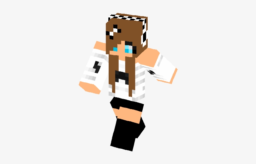 Mustache Girl With Bow Skin - Bow On Minecraft Skin, transparent png download