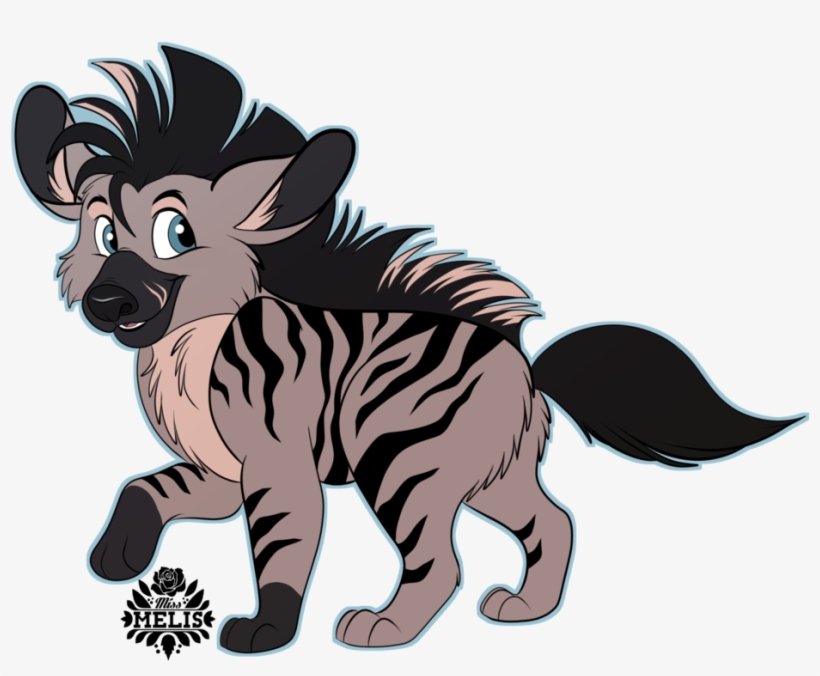 Striped Hyena Pup By Miss - Hyena Pup Drawing, transparent png download
