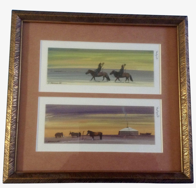 Narausukh Mongolian Watercolor Painting Works On Paper - Watercolor Painting, transparent png download