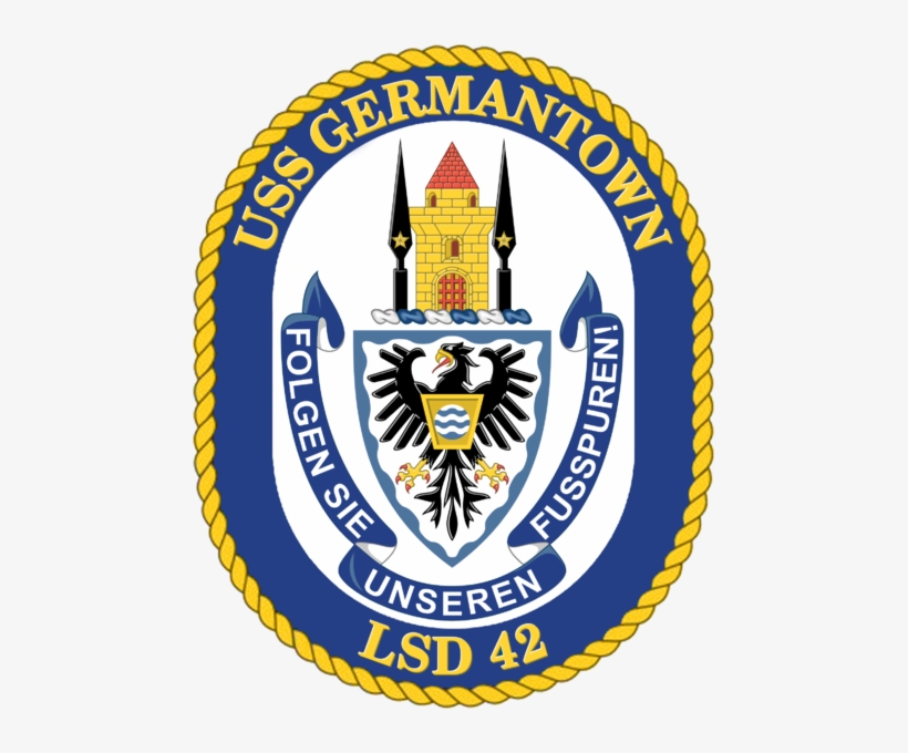 Dock Landing Ship Uss Germantown - Uss Curtis Wilbur Crest, transparent png download