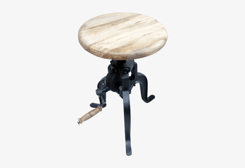 Rustic Metal Bar Stool With Wooden Top - End Table, transparent png download