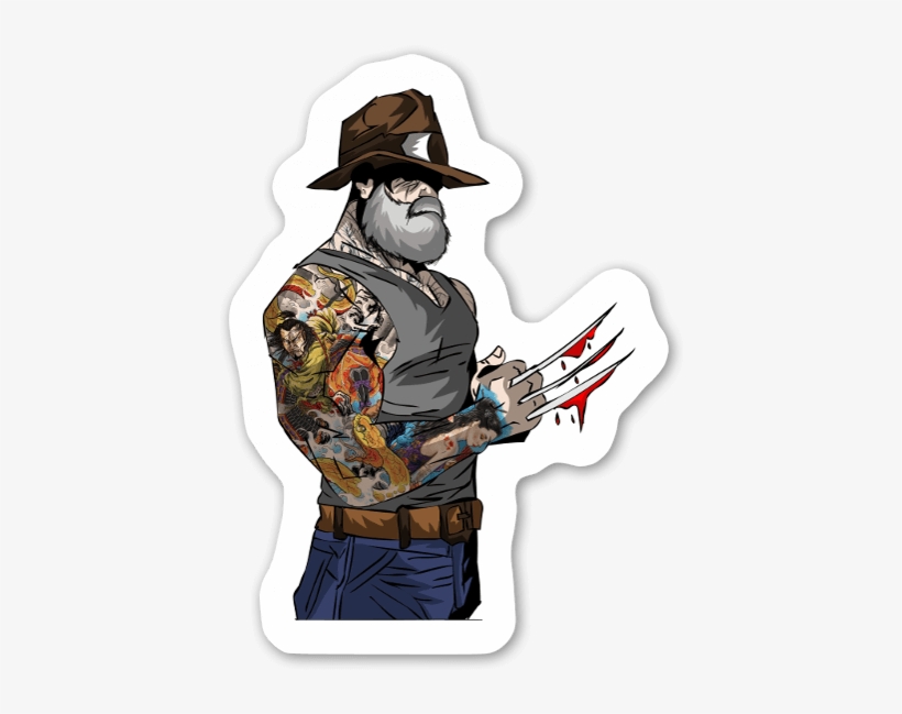 Tattooed Lumberjack Sticker - Leñador Png, transparent png download