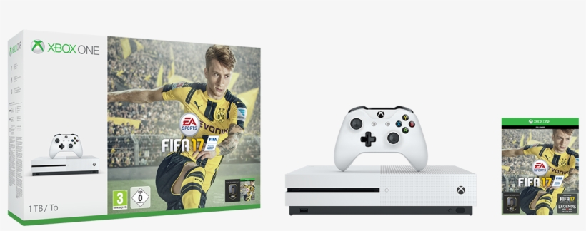 Xboxones 1tbconsole Fifa17 We Groupshot Rgb - Xbox One S 1tb Fifa 17, transparent png download