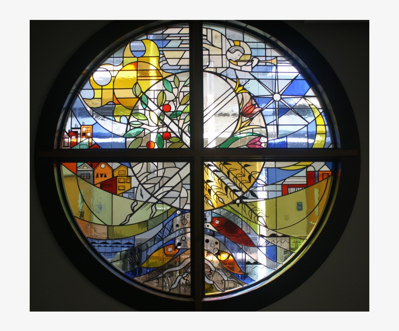 Chapel Stained Glass Window 7 Feet Diameter - Stained Glass, transparent png download