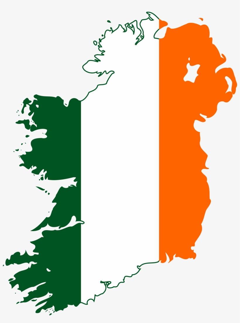 Open - Ireland Flag Map, transparent png download