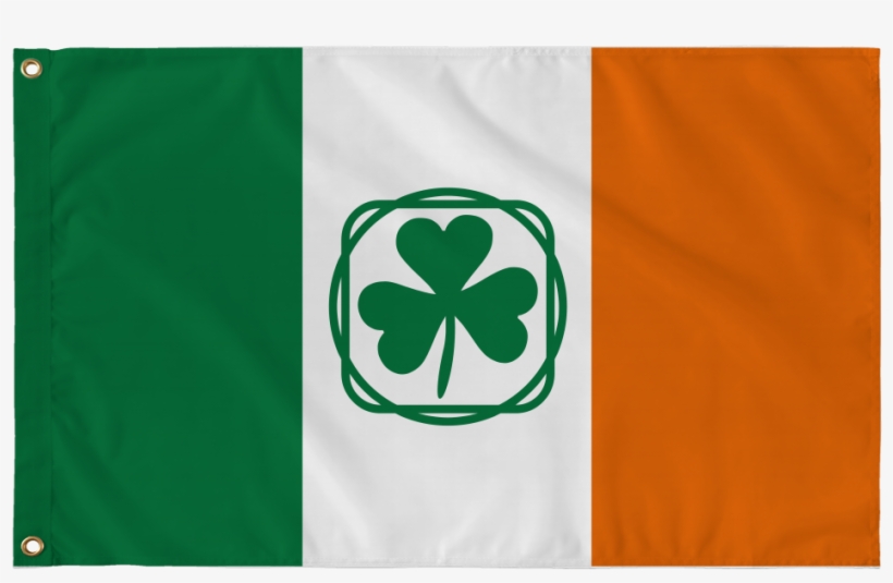 Premium Irish Flag With Shamrock Design - Crest, transparent png download