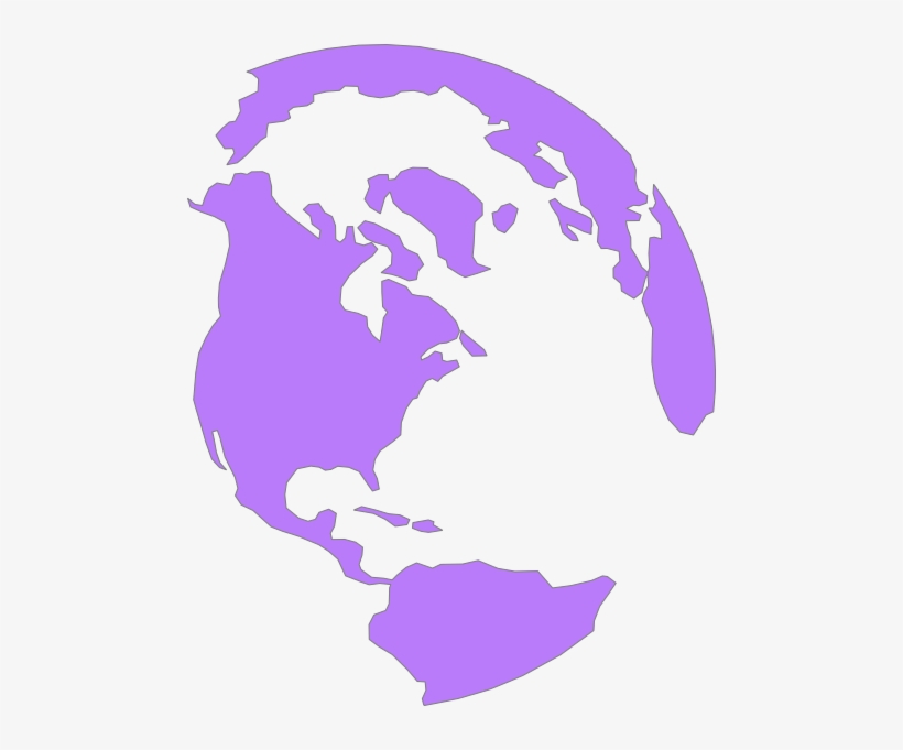 Purple Globe - Globe Clipart Black And White, transparent png download