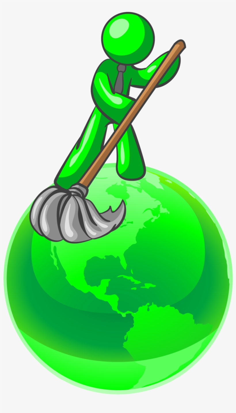 Banner Black And White Environment Crazywidow Info - Green Cleaning Man, transparent png download