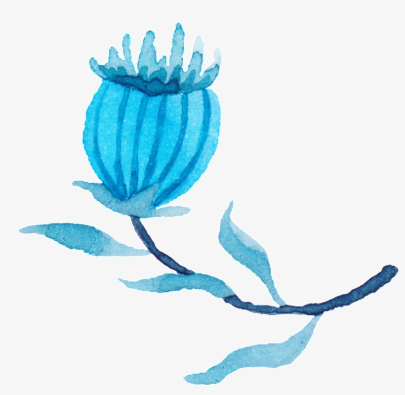 Poppy Bloom Transparent Watercolor Hand Painted Flower - Flower, transparent png download