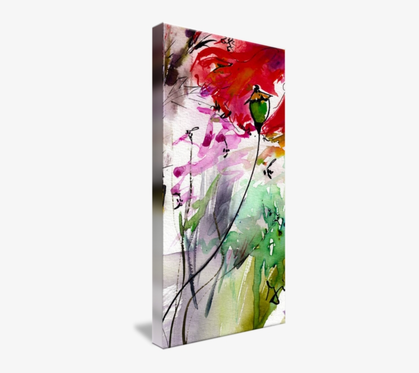 "intuitive Modern Floral Poppy Pods " By Ginette Callaway, - Gallery-wrapped Canvas Art Print 5 X 10 Entitled Modern, transparent png download