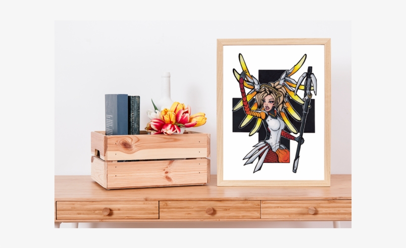 Overwatch Mercy Print - Poster, transparent png download
