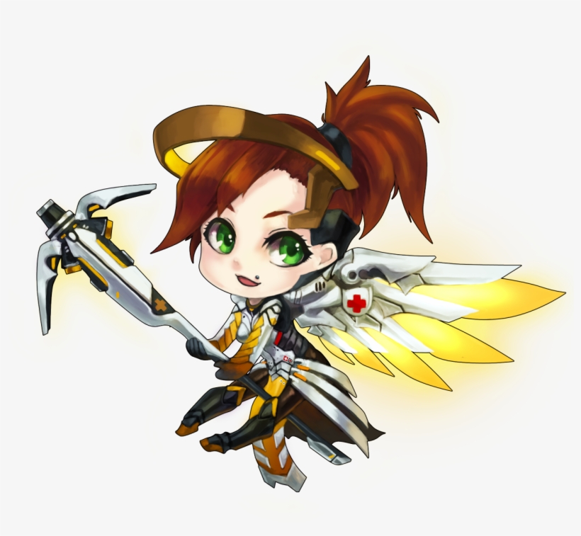 “myself As Mercy From Overwatch - Cartoon, transparent png download