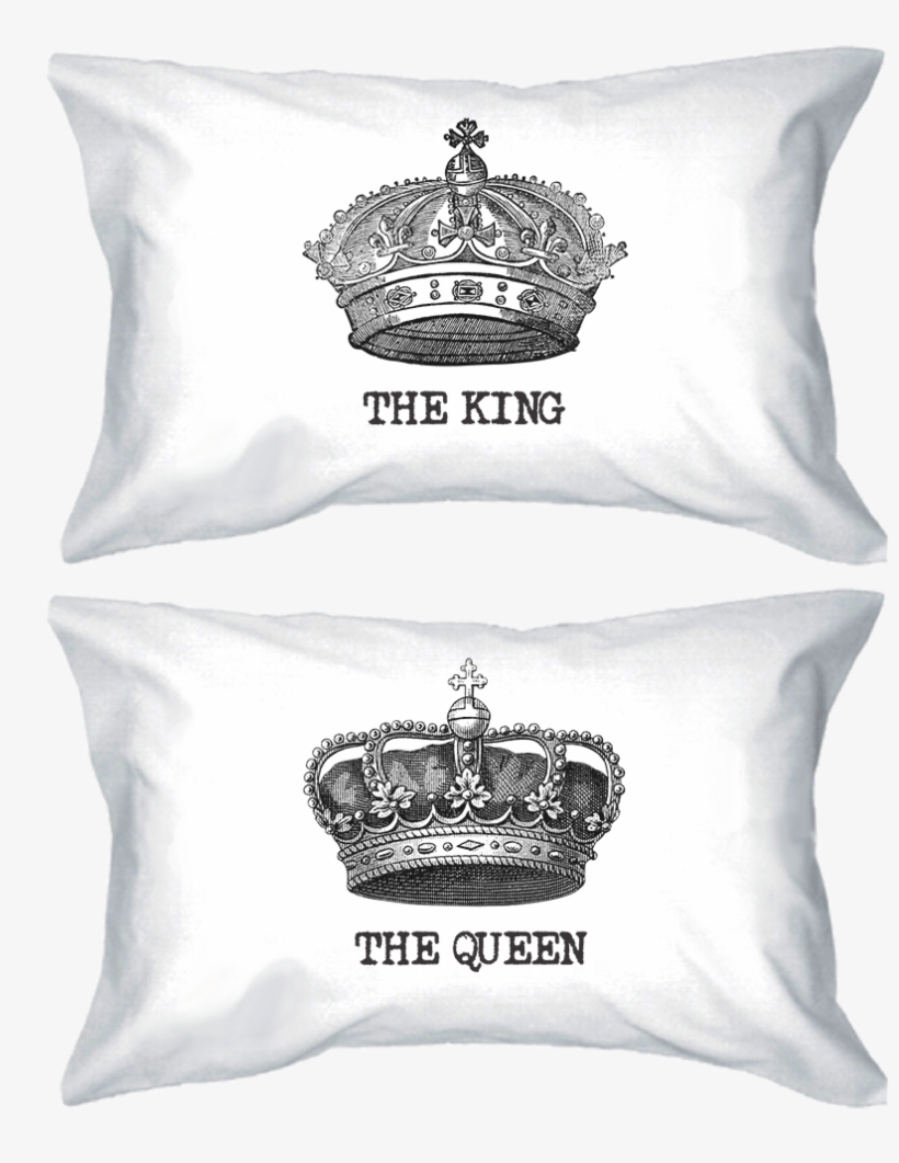 King Queen Crown Matching Couple Pillowcases King The Queen