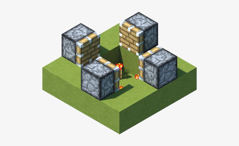 Add A Piston On Each Side Of The Ditch, Facing The - Mob Farm Minecraft, transparent png download