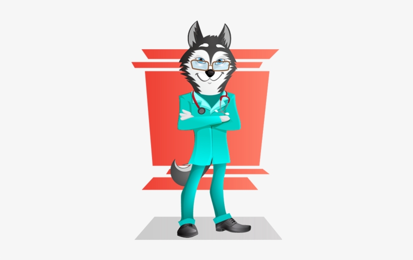 Husky Dog Doctor Vector Character - Husky Doctor, transparent png download