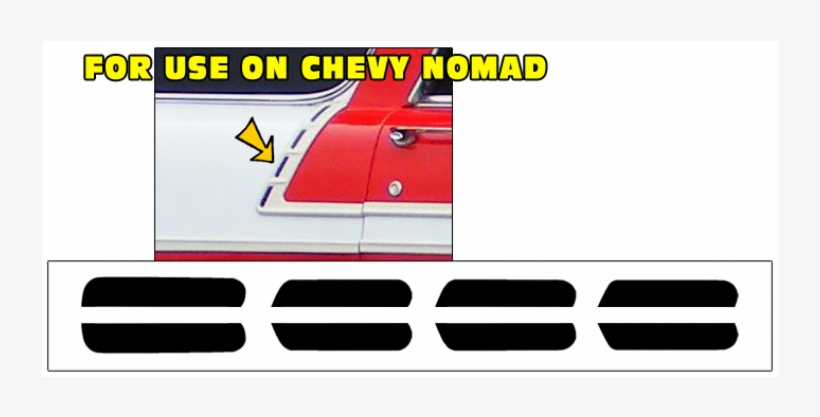 1956 Chevy Nomad Upper Paint Divider Insert Decal Kit - Chevrolet Nomad, transparent png download