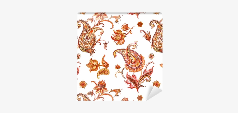 Seamless Watercolor Pattern Paisley, Watercolor - Watercolor Painting, transparent png download