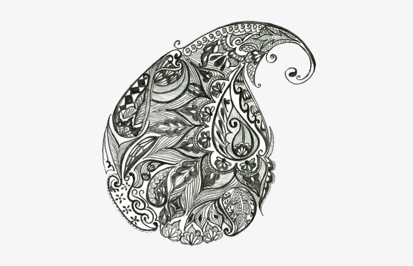 Mango Paisley By Naga - Draw A Mango Design In Pencil, transparent png download
