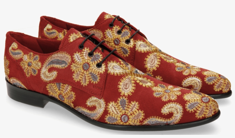 Derby Shoes Toni 1 Suede Red Embrodery Paisley - Herren Derby Schuhe Derbies Monks Oder Budapester Von, transparent png download