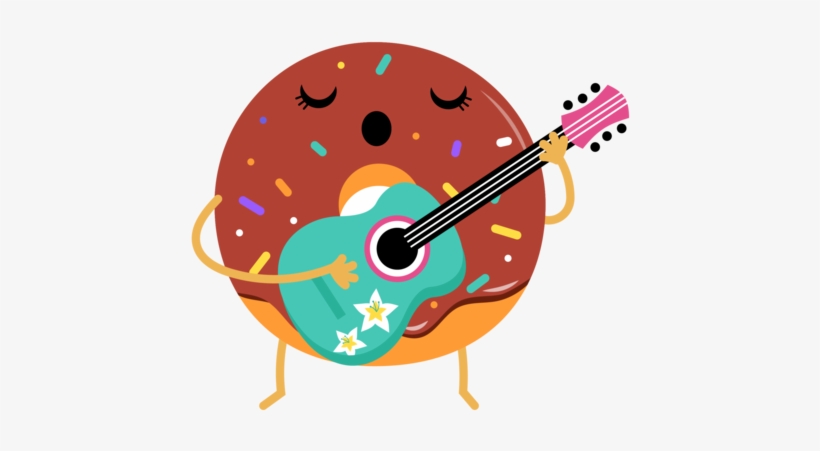 Guitar Donut Peep - Doughnut, transparent png download